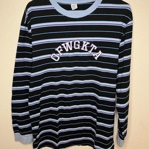 ODD FUTURE blue and black striped T-shirt